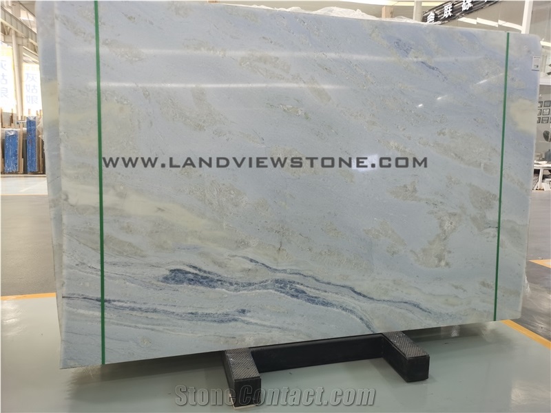 Azul Cielo, Sky Blue Marble Slab Wall Tile Pattern