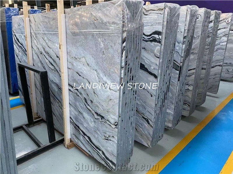 Blue Danube White Palissandro Bianco Marble Slabs