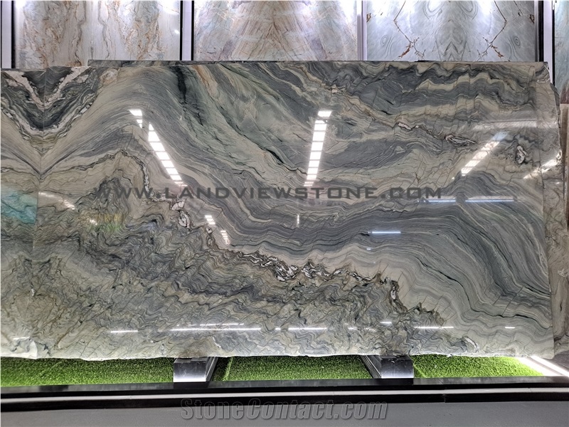 Explosion Blue Quartzite Bookmatch Slabs