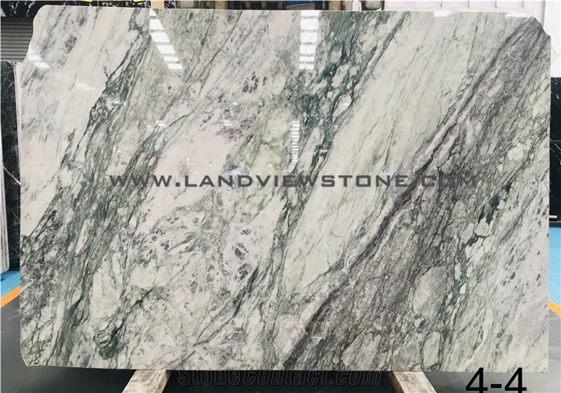Green Calacatta Violet White Marble Slabs