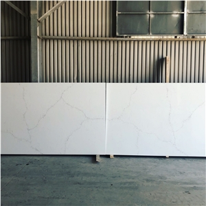 Alabaster White Artificial Quartz Slab from Empirestone in Vietnam