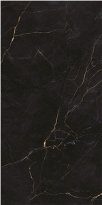 Polished Black Roland Big Slab Backsplash Tiles