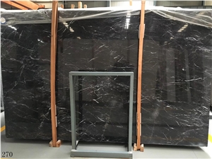 Italy Black Marble Slab Wall Floor Tiles Using