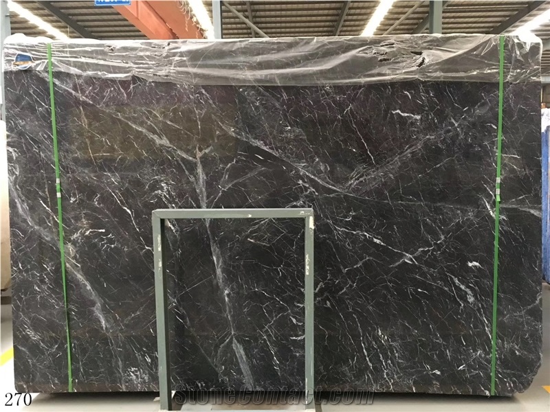 Italy Black Marble Slab Wall Floor Tiles Using