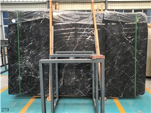 Italy Black Marble Slab Wall Floor Tiles Using