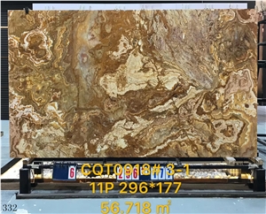 Pakistan Tiger Onyx Slab Wall Flooring Kitchentile