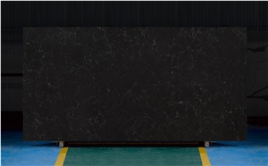 China Black Quartz Slabs Artificial Marble Looks Slabs