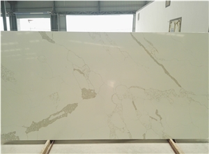 China White Quartz Slabs for Interior Design