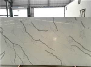 China White Quartz Slabs for Interior Design