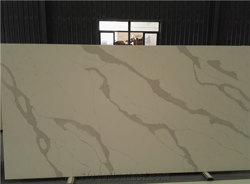 China White Quartz Slabs for Interior Design