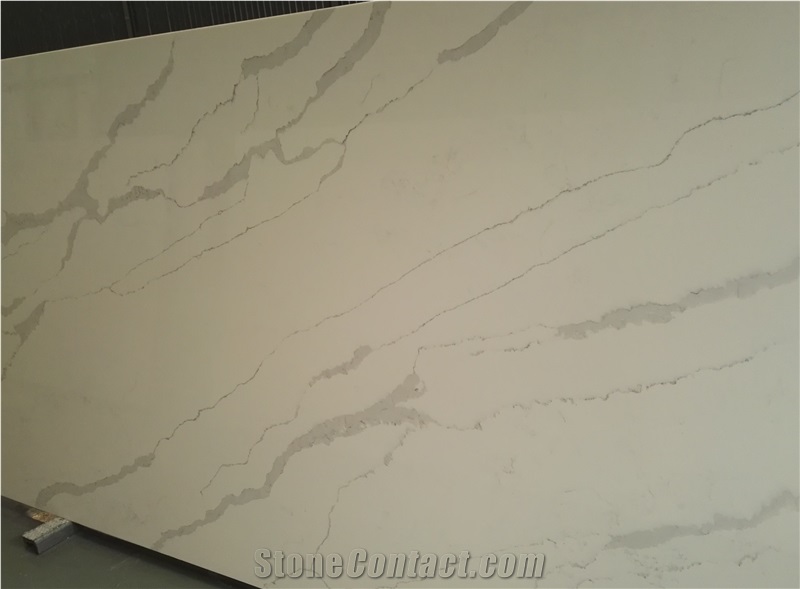 China White Quartz Slabs for Interior Design