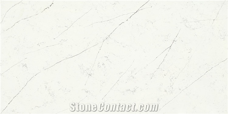 China White Quartz Slabs for Interior Design