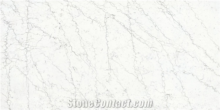 China White Quartz Slabs for Interior Design