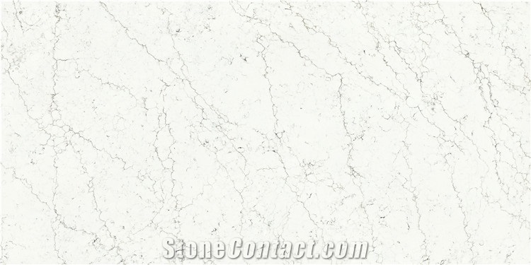 China White Quartz Slabs for Interior Design