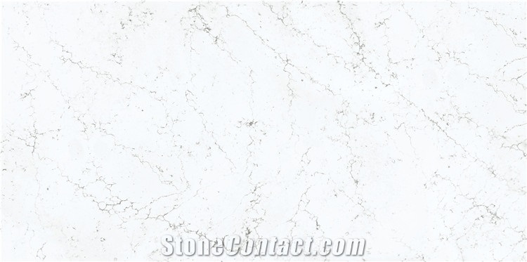 China White Quartz Slabs for Interior Design