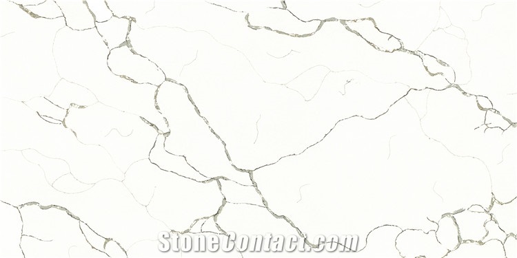 China White Quartz Slabs for Interior Design