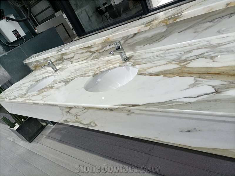 Calacatta Bathroom Vanity White Marble Counter Top