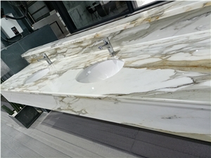 Calacatta Bathroom Vanity White Marble Counter Top