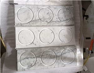 Decorative Candle Plate in Arabescato White Marble