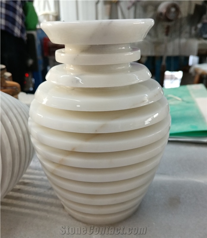 Stone Home Decor, White Marble Flower Vases