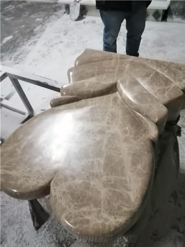 Marble Carved Handmade Headstones, Beige Marble Headstones