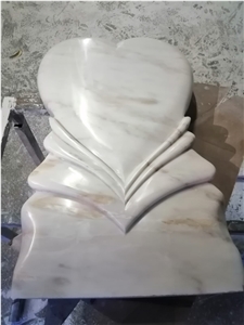 Marble Carved Handmade Headstones, Beige Marble Headstones