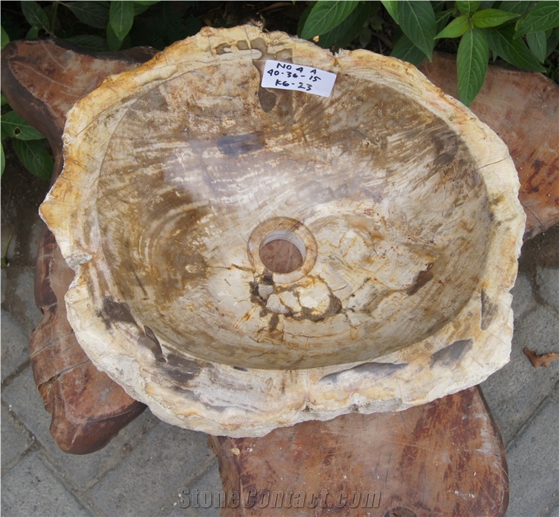 Petrified Wood Sink from Fossil Wood