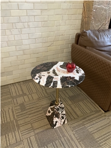 Cow Brown Marble Coffee Table
