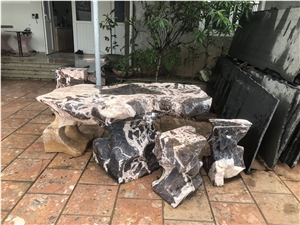 Cow Brown Stone Table Sets