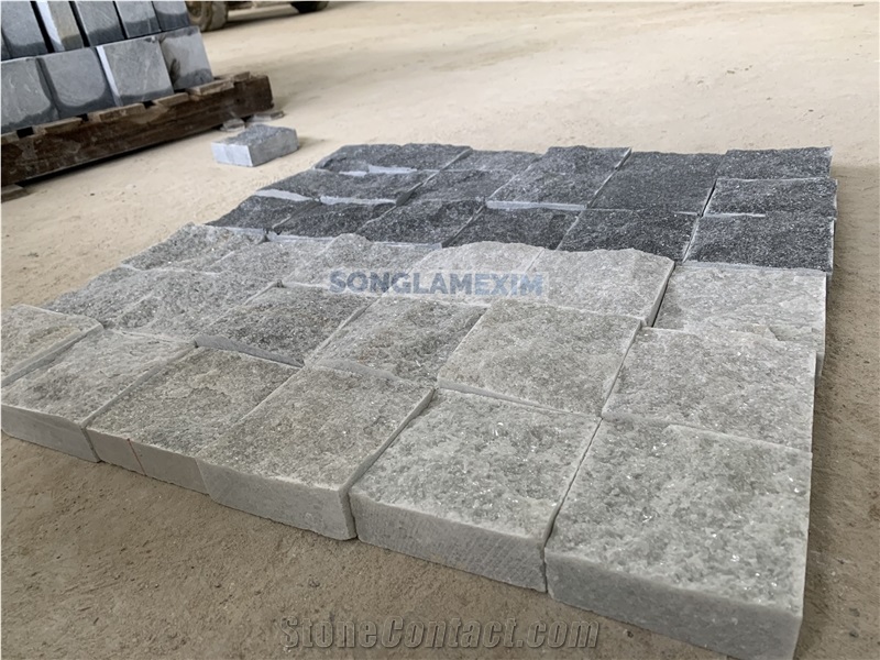 Grey Marble One Face Split Cobblestone