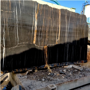 Black Aziza Marble Blocks, Nero Gold, Black Saint Laurent Sahara Noir Marble Blocks