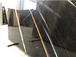 Black Aziza Marble Blocks, Nero Gold, Black Saint Laurent Sahara Noir Marble Blocks