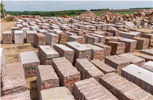 Rosso Santiago Red Granite Blocks