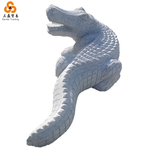 Hand-Carved Granite Animal Statue Crocodile Statue