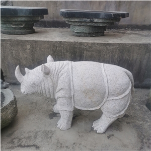Stone Animal Statue Rhinoceros Statue Decorative