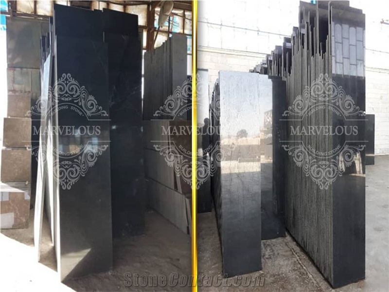 Natanz Black Granite Slabs & Tiles
