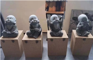 Bluestone Small Monks Sculptures Stone Artwork
