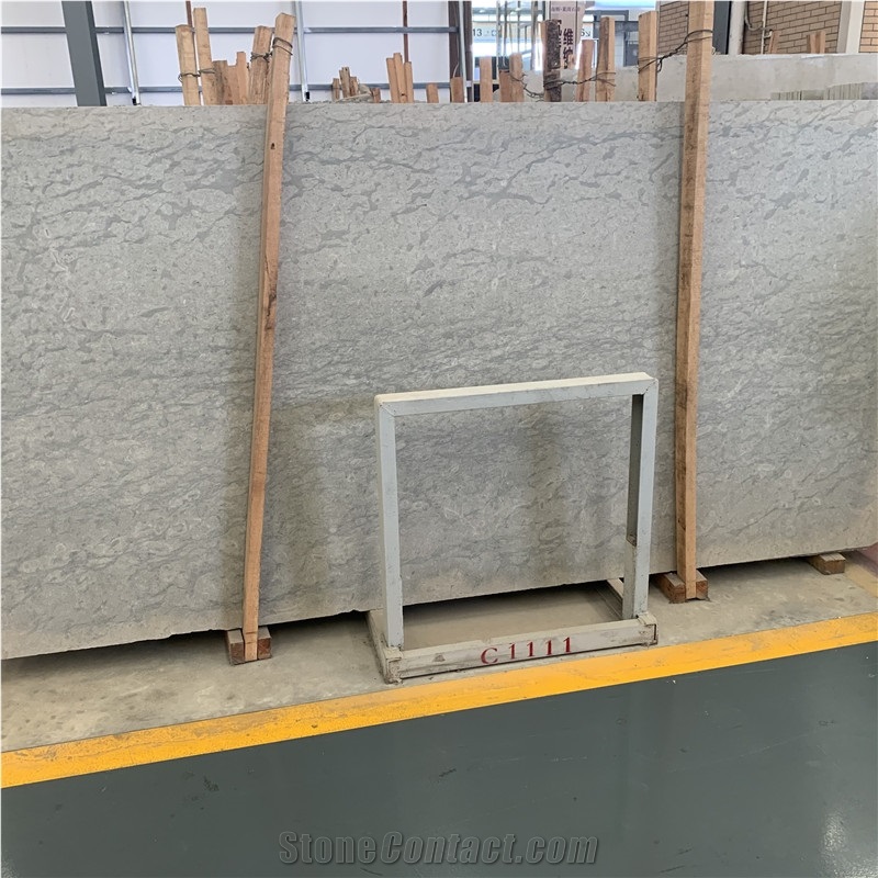 Angola Grey Limestone Slab For Exterior Wall Cladding