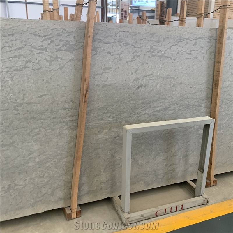 Angola Grey Limestone Slab For Exterior Wall Cladding