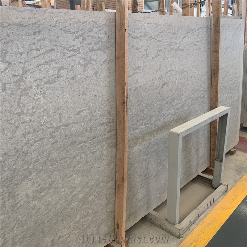 Angola Grey Limestone Slab For Exterior Wall Cladding
