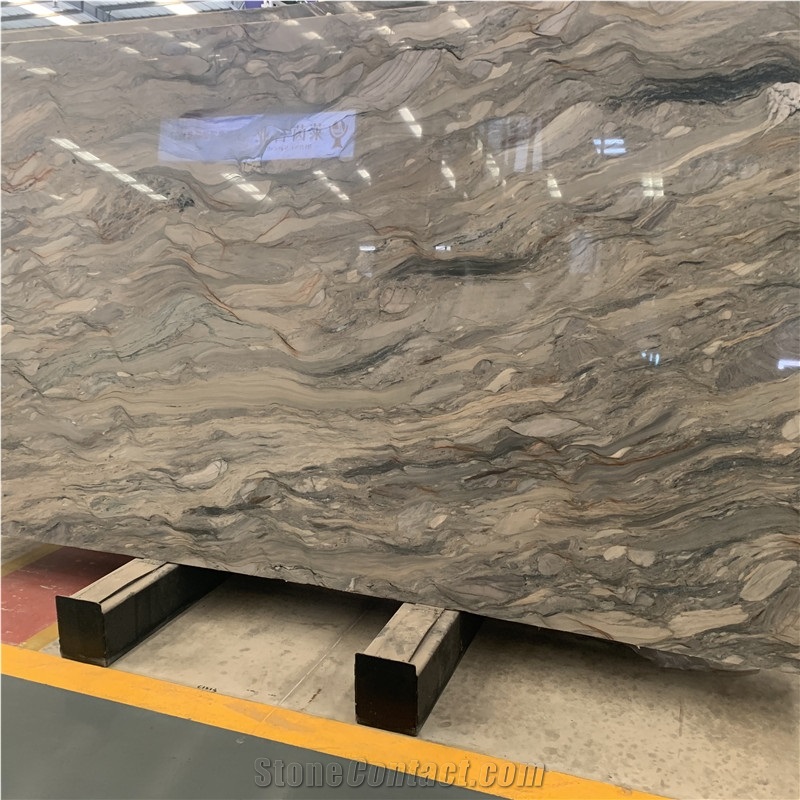 Beautiful Fusion Blue Quartzite Slab For Hotel Design