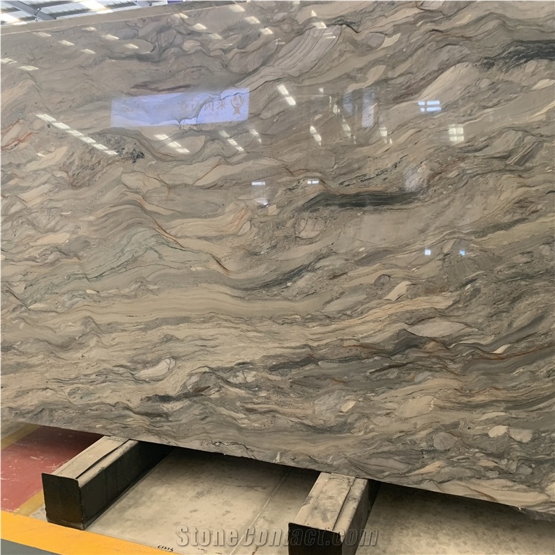 Beautiful Fusion Blue Quartzite Slab For Hotel Design