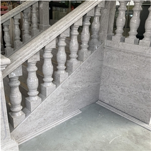 Custom Design Grey Marble Handrail Indoor Baluster