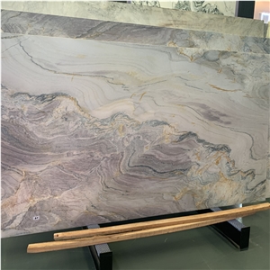Aquarella Macaubas Quartzite Slab For Hotel Wall Design