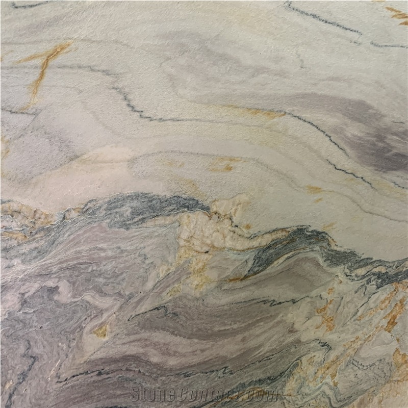 Aquarella Macaubas Quartzite Slab For Hotel Wall Design