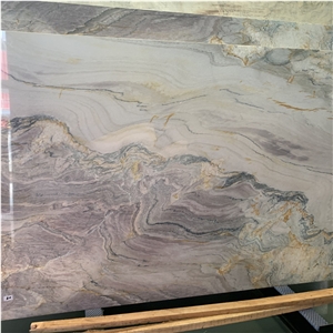 Aquarella Macaubas Quartzite Slab For Hotel Wall Design