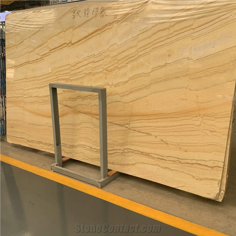 High Quality Polished Yellow Marble Slab For Wall