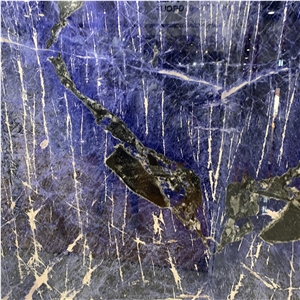 Luxury Blue Sodalite Granite Slab For Wall Design
