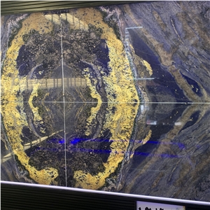 Polished Azul Bahia Granite Slab House Design Wall Decor