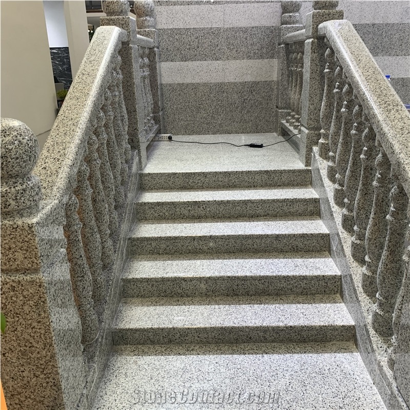 White Granite Stairs For Hotel And Villa Project